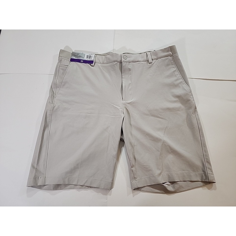 Greg Norman Extreme Stretch Comfirt Shorts Mens 40 Light Beige Performance Golf